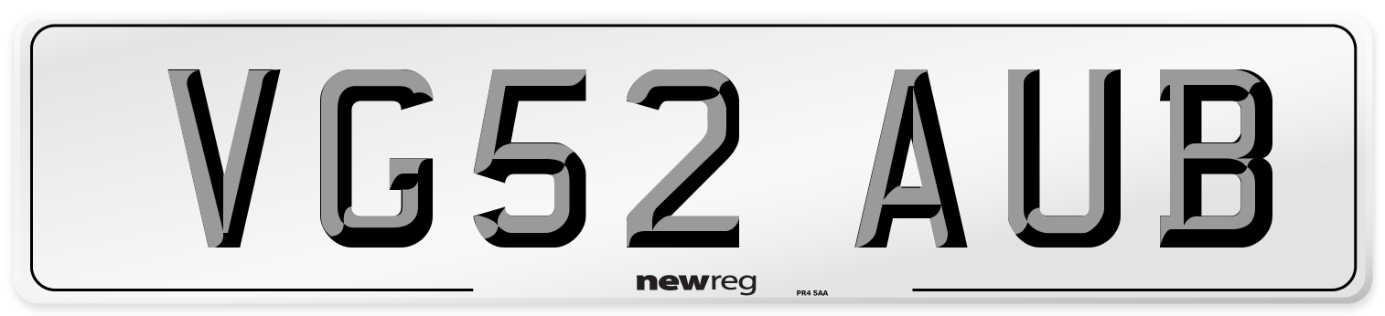 VG52 AUB Number Plate from New Reg